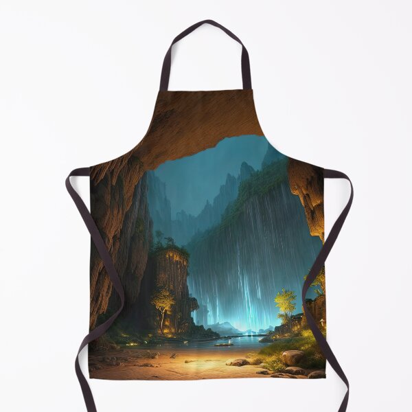 Item preview, Blue and yellow light in a prehistoric cave designed and sold by RK - Shop.