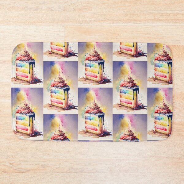 Item preview, Rainbow Birthday Cake Watercolor designed and sold by JAWgallery.