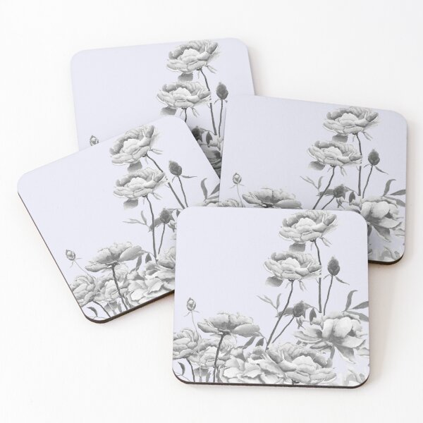 Item preview, grey peony painting designed and sold by ColorandColor.
