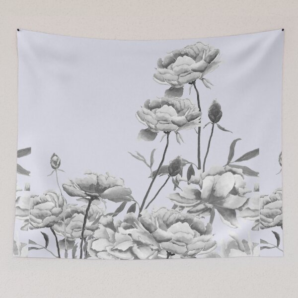 Item preview, grey peony painting designed and sold by ColorandColor.