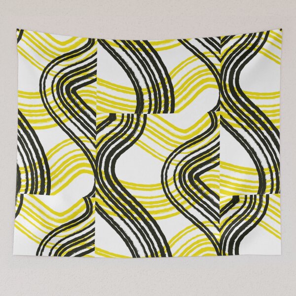 Item preview, abstract background lines yellow and black  designed and sold by Tropical Blood.