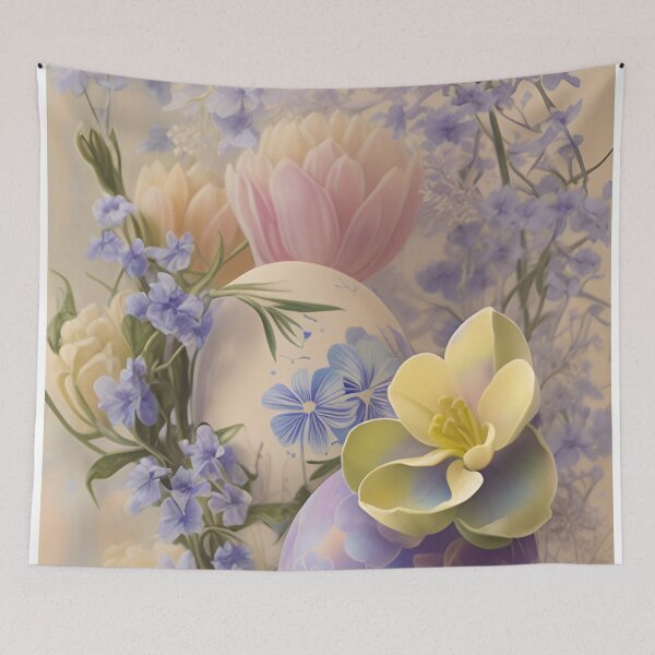 Item preview, Colorful Pastel Festive Easter Eggs Easter Bunny Spring Flowers Version 7 designed and sold by DreamingAwake1.