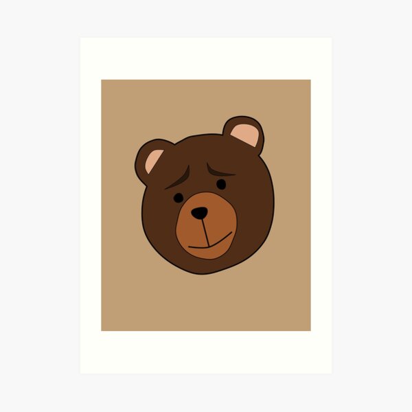 Bear Emoji Art Prints Redbubble - cuddly brown bear roblox