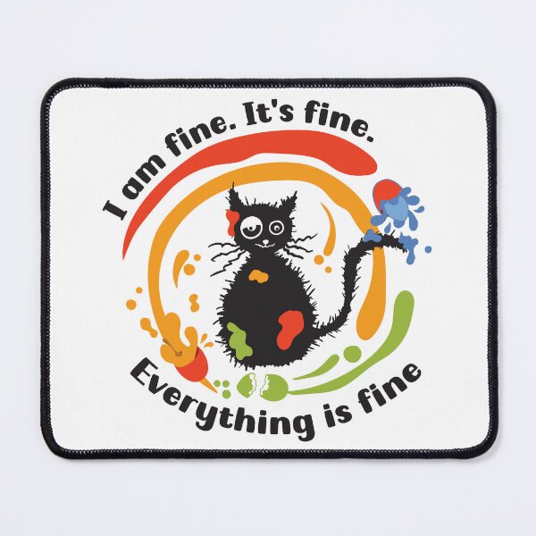 Item preview, Easter cat I am fine. It's fine. Everything is fine. Crazy cat designed and sold by camelsvg.