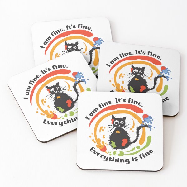 Item preview, Easter cat I am fine. It's fine. Everything is fine. Crazy cat designed and sold by camelsvg.