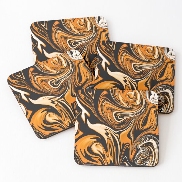 Item preview, Abstract art in orange and black designed and sold by Bela Ambrus.