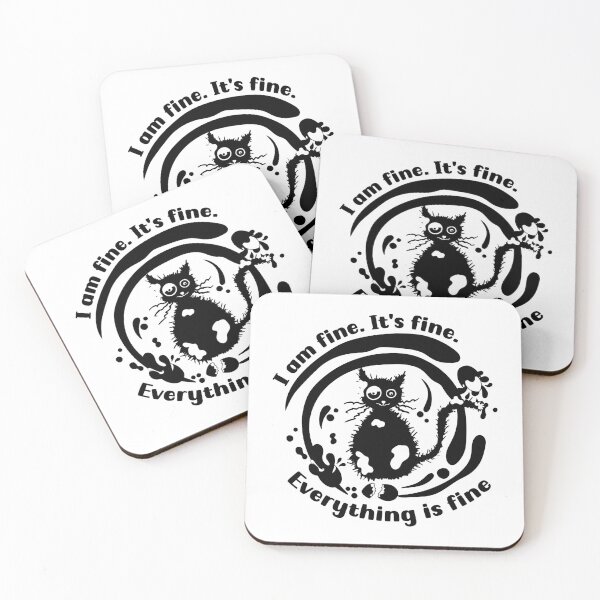 Item preview, Easter cat I am fine. It's fine. Everything is fine. Crazy black cat designed and sold by camelsvg.