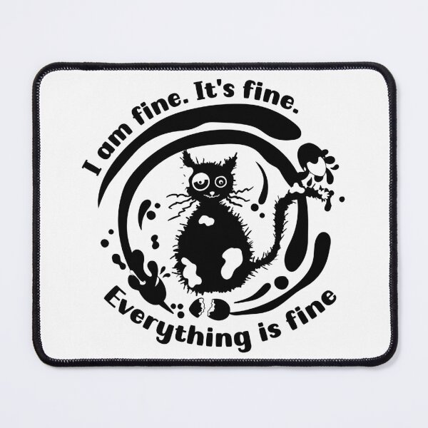 Item preview, Easter cat I am fine. It's fine. Everything is fine. Crazy black cat designed and sold by camelsvg.
