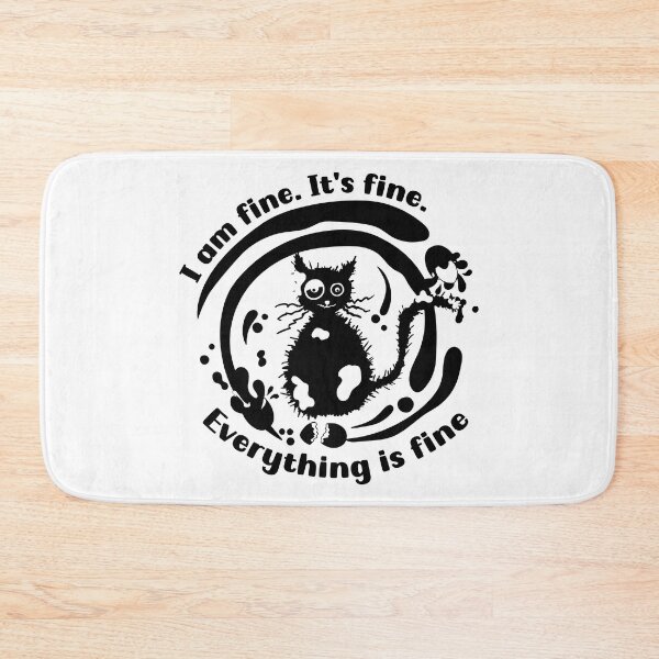 Item preview, Easter cat I am fine. It's fine. Everything is fine. Crazy black cat designed and sold by camelsvg.