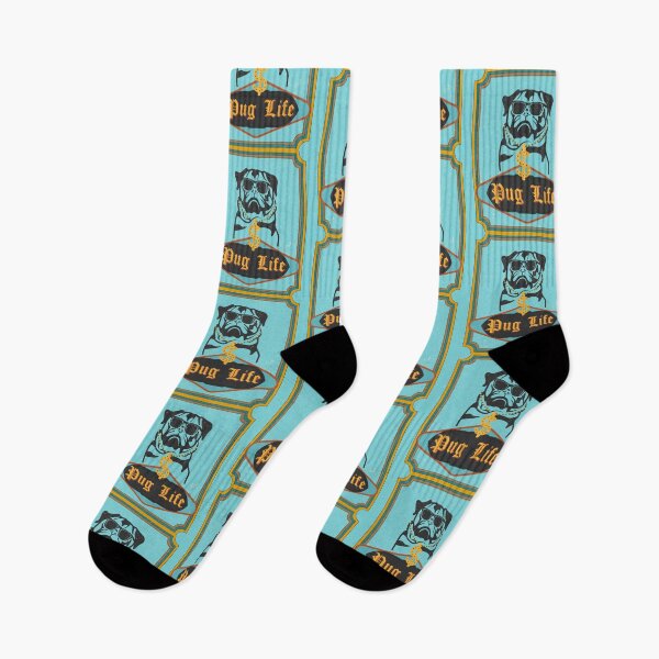 Item preview, Pug Life (Retro Blue Thug Pug) designed and sold by ZingAndPep.