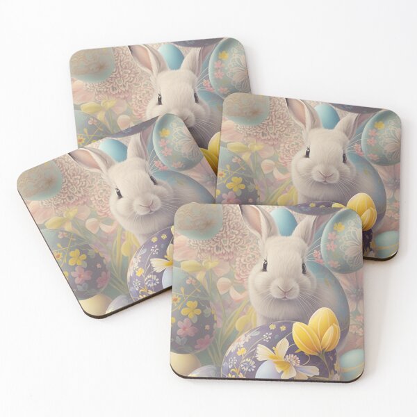 Item preview, Colorful Pastel Festive Easter Eggs Easter Bunny Spring Flowers Version 8 designed and sold by DreamingAwake1.