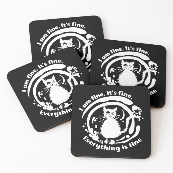 Item preview, Easter cat I am fine. It's fine. Everything is fine. Crazy white cat designed and sold by camelsvg.