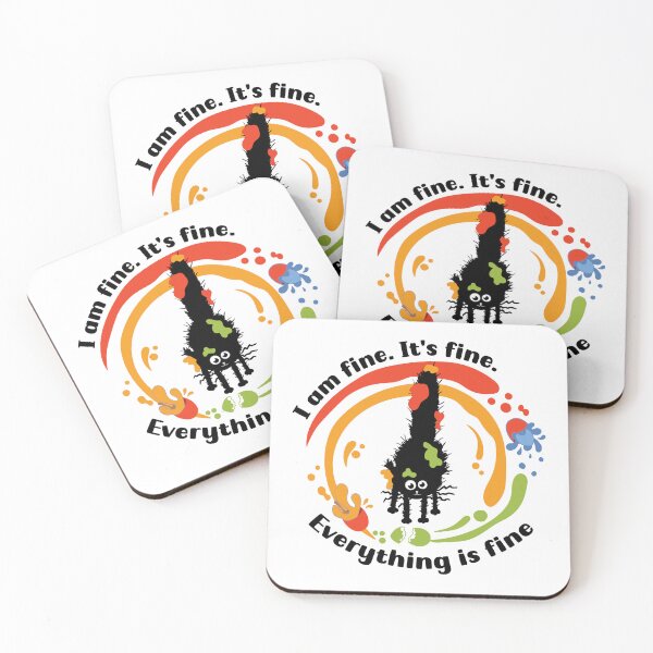 Item preview, Easter cat I am fine. It's fine. Everything is fine. Cat in paints designed and sold by camelsvg.