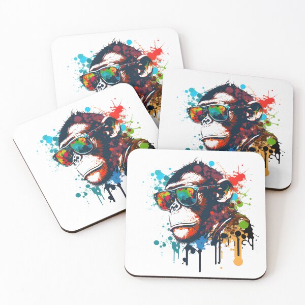 Item preview, Stylish Monkey Paint Splash Effect designed and sold by AgitProPrints.