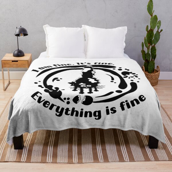 Item preview, Easter cat I am fine. It's fine. Everything is fine. Black cat in paints designed and sold by camelsvg.