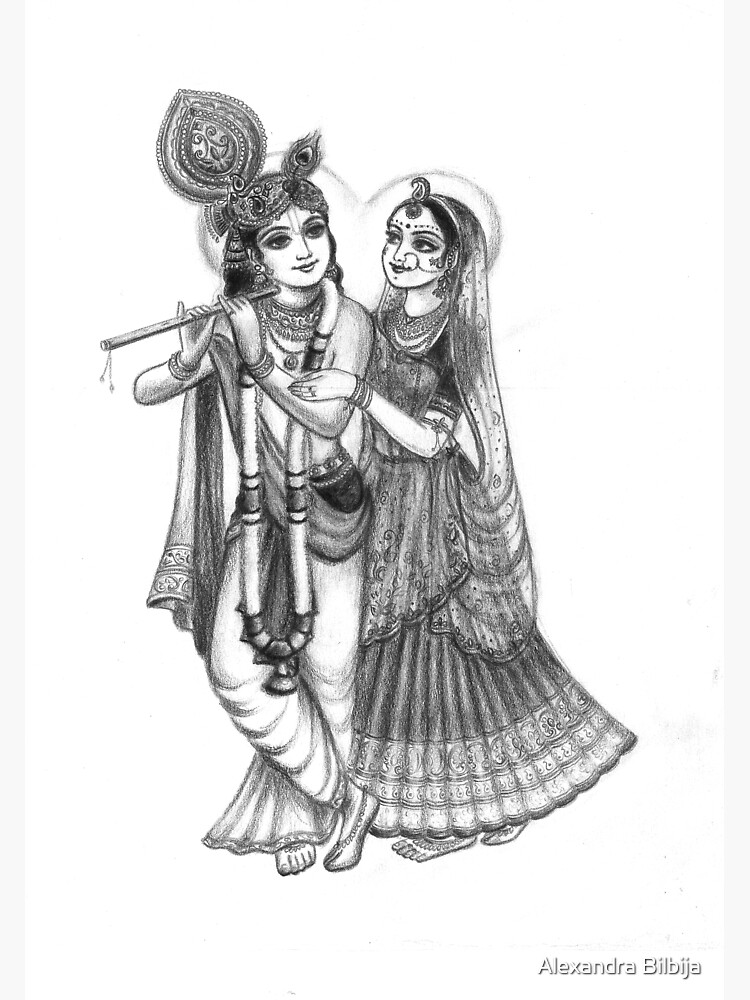 How To Draw An Aristically Combined Picture Of Radha Krishn | Radha Madhav  Dham