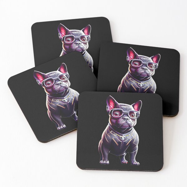 Item preview, Frenchie in Sleek Feline Attire designed and sold by Pawsitive Palette.