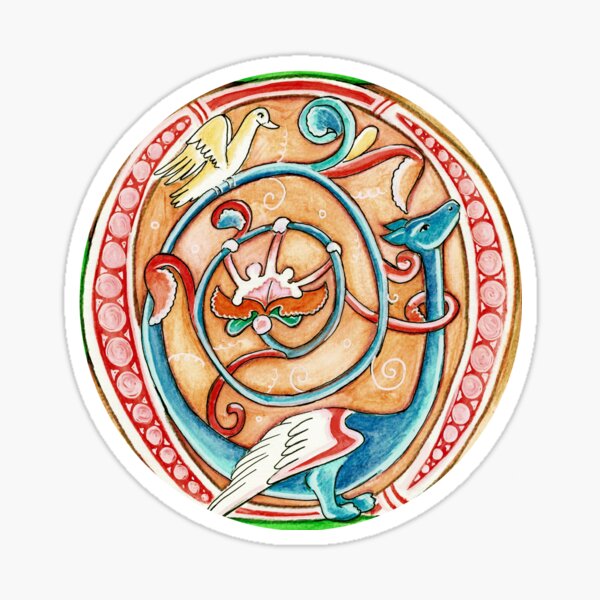 Item preview, medieval dragon initial designed and sold by aloyse-creation.