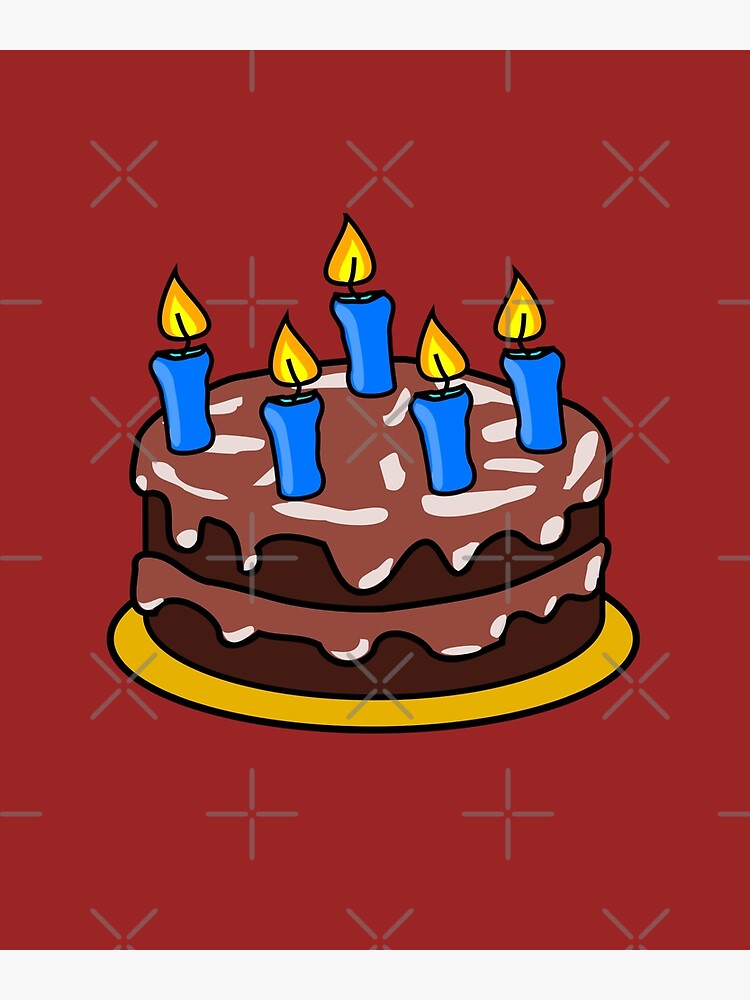 "Chocolate Birthday Cake Emoji " Art Print by PrintPress Redbubble