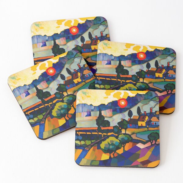 Item preview, Farming Village in France - Abstract Art Style designed and sold by ArtNouveauChic.