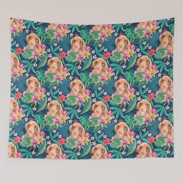 Item preview, Tropical Red Dachshund Doxie Puppy designed and sold by lulupetart.