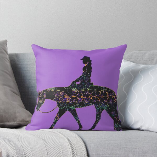 Item preview, BIG - Floral Western Horse Female Rider On Lavender designed and sold by Stuffnthingz.