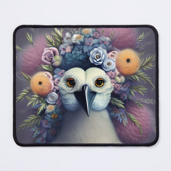 Item preview, Magical White Bird Creature with Beautiful Flower Hat designed and sold by Stian Iversen.