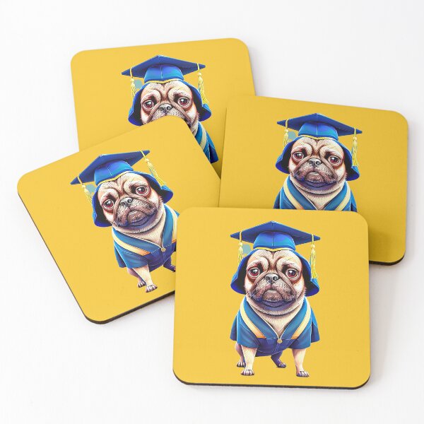 Item preview, Pawsome Graduation Achievement: Pug in Cap and Gown designed and sold by Pawsitive Palette.