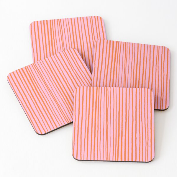 Item preview, Orange and Pink, Vertical, Free Hand Stripes  designed and sold by OneThreeSix.