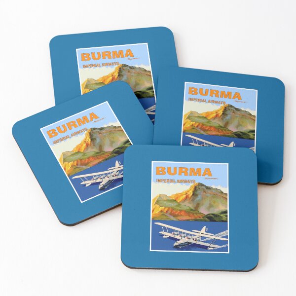 Item preview,  IMPERIAL AIRWAYS : Vintage Fly To BURMA Travel Advertising Print designed and sold by posterbobs.