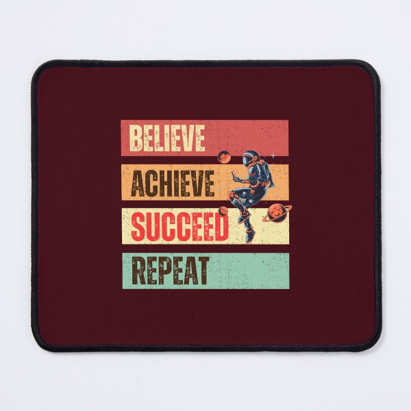 Item preview, Believe Achieve Succeed Repeat Retro designed and sold by ZingAndPep.
