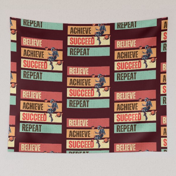 Item preview, Believe Achieve Succeed Repeat Retro designed and sold by ZingAndPep.
