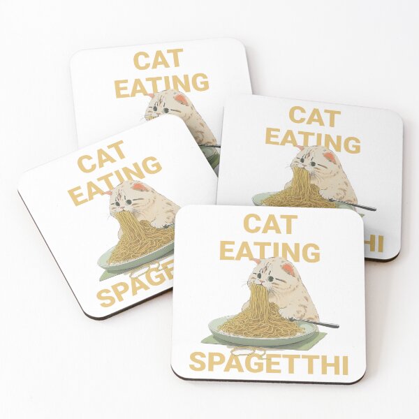 Item preview, Cat Eating Spagetthi Noodle Sticker designed and sold by dragonfruit-art.