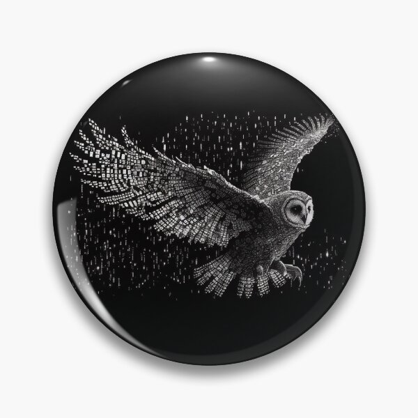Item preview, Ascii Owl Flying Under the Stars, Generated by AI designed and sold by dragonwolfpack.