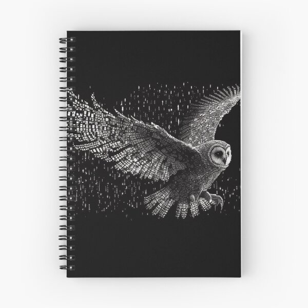 Item preview, Ascii Owl Flying Under the Stars, Generated by AI designed and sold by dragonwolfpack.