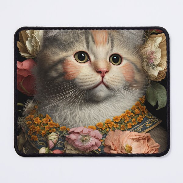Item preview, Lovely cat (Kittten ) vintage flowers portrait frame designed and sold by jetaiart.