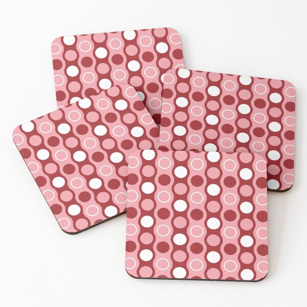 Item preview, Modern Round Tiles Illusion Style Pattern, Red Pink Simple designed and sold by Dazzline Designs.