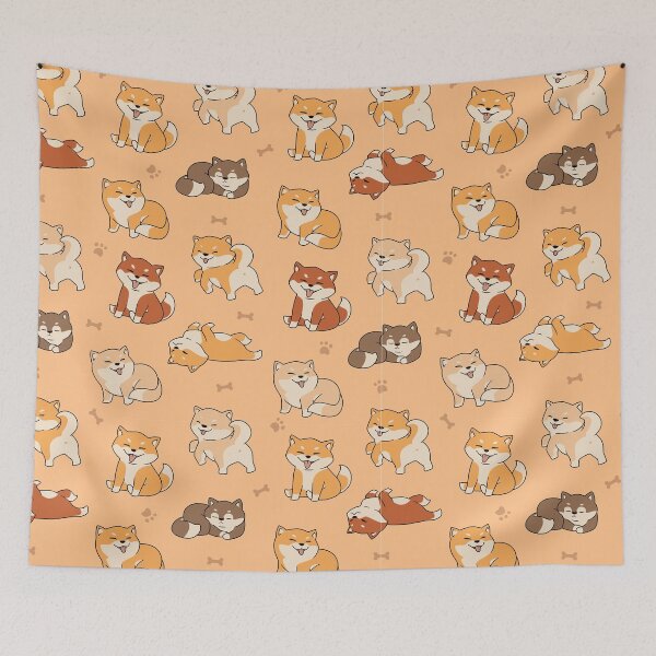 Item preview,  cute Shiba inu seamless pattern designed and sold by ZDesign98.