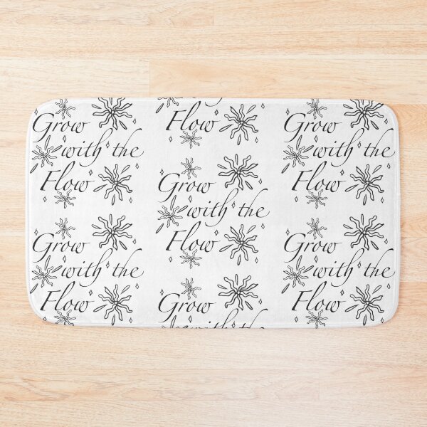 Item preview, Floral black and white grow with the flow quote design designed and sold by moonbean-art.