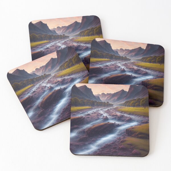 Item preview, A River Flowing Through A Scenic Valley Ai Generated Art designed and sold by AiGens.
