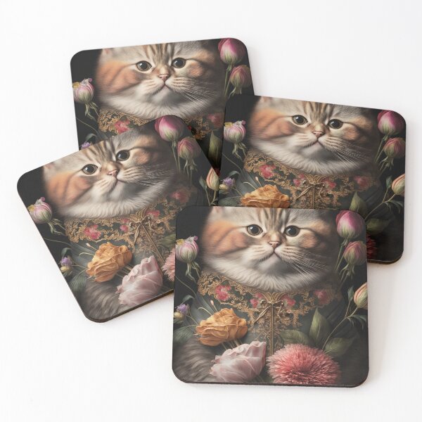 Item preview,  Lovely cat (Kittten ) vintage flowers portrait frame 2 designed and sold by jetaiart.