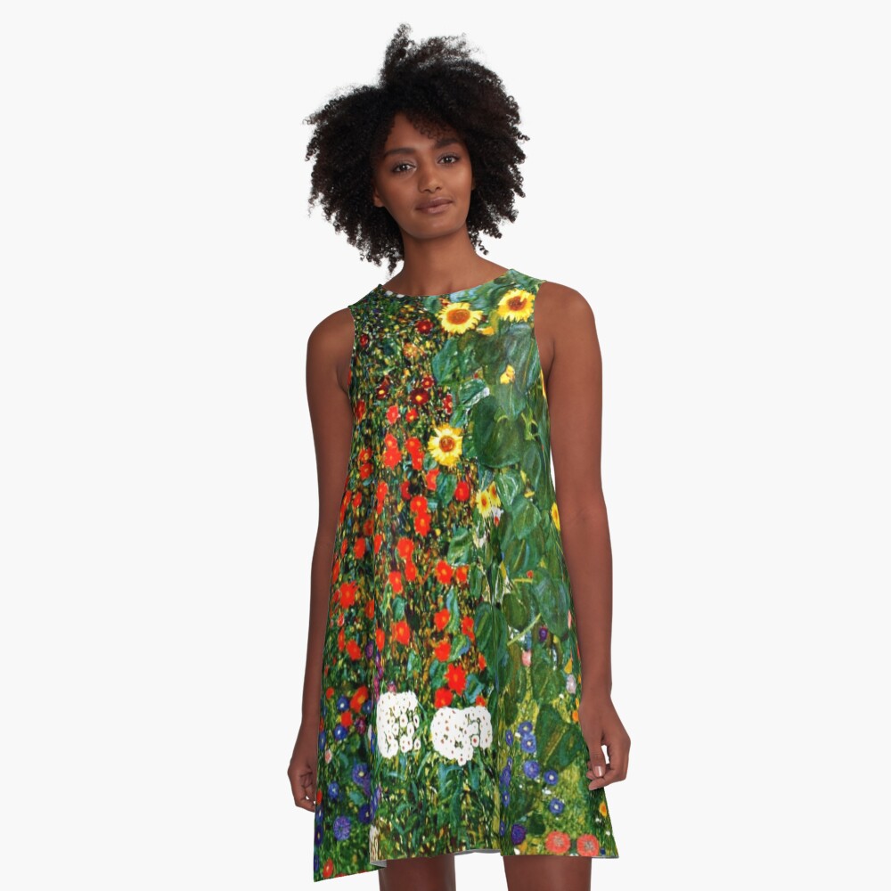 Klimt - Farm Garden with Sunflowers A-Line Dress