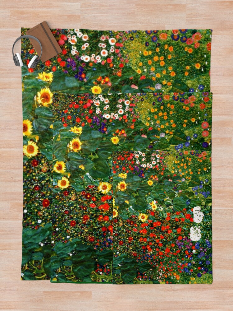 Alternate view of Klimt - Farm Garden with Sunflowers Throw Blanket
