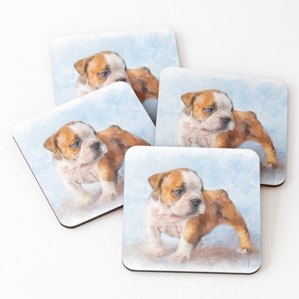 Item preview, English Bulldog puppy watercolor designed and sold by PetsArt.