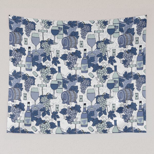Item preview, Hamptons Wine Vineyard Grape Vines Pattern designed and sold by HotHibiscus.