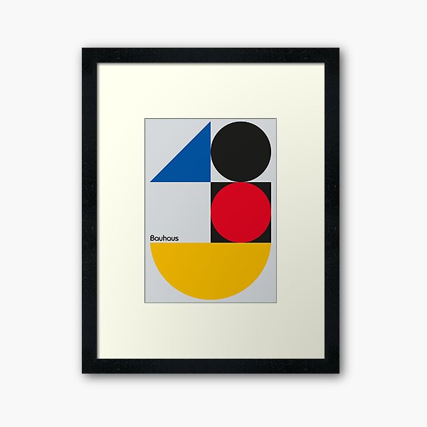 Bauhaus geometric art Framed Art Print