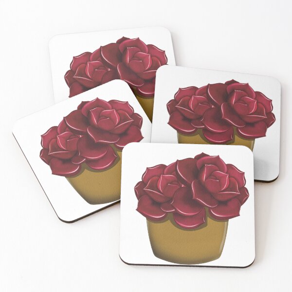 Item preview, Red Rose Succulent in a Clay Pot designed and sold by Anggiena.