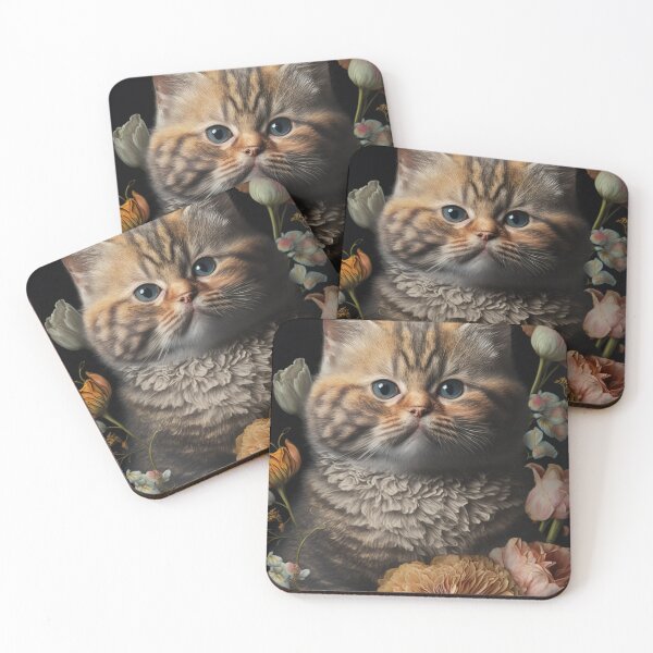 Item preview, Lovely cat (Kittten ) vintage flowers portrait frame 5 designed and sold by jetaiart.