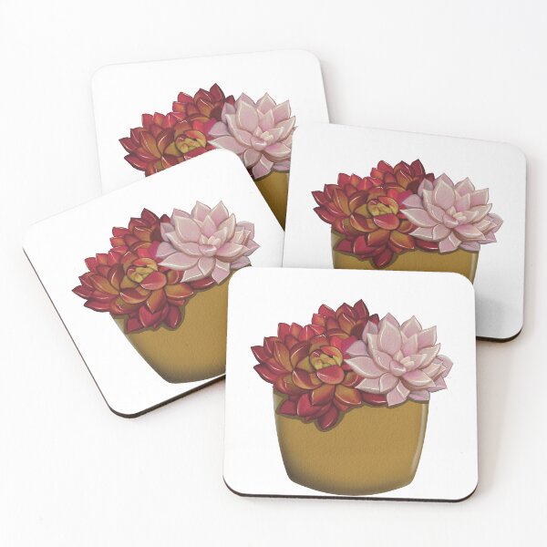 Item preview, Red Succulent and Pink Debbie succulent in a clay pot designed and sold by Anggiena.