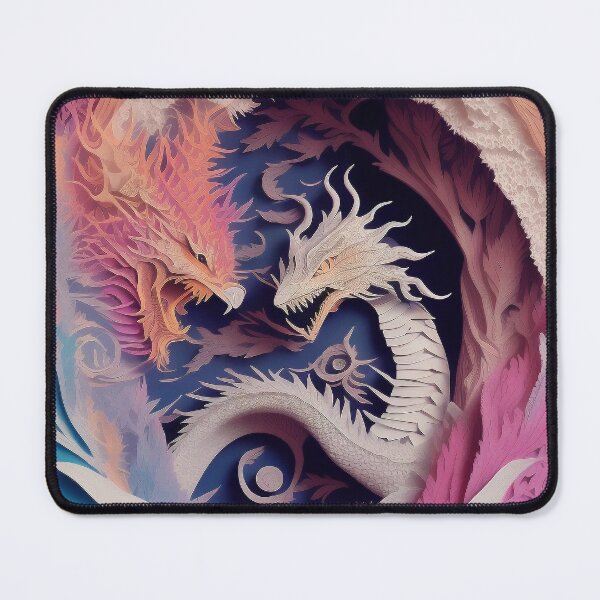 Item preview, PaperCut Art Vaporwave Dragons Fantasy Fight designed and sold by Damitan.